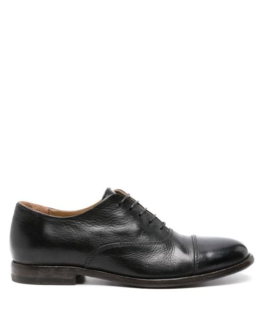 Moma Black Panelled Leather Oxford Shoes