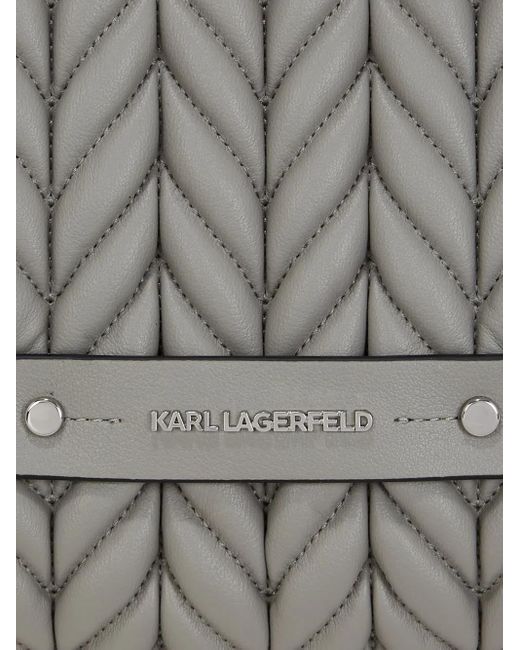 Sac Porté Épaule Matelassé K/Weave Karl Lagerfeld en coloris Gray