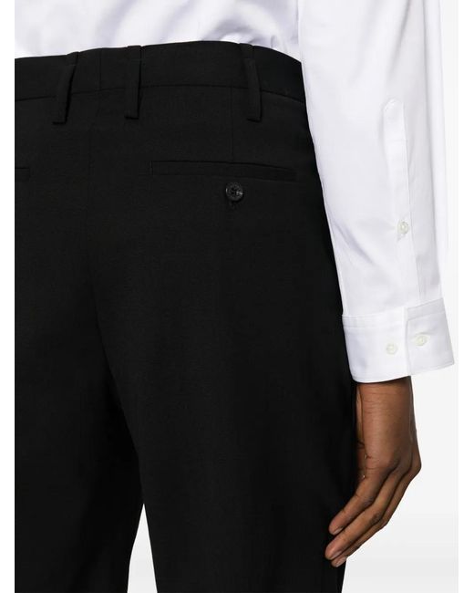 Neil Barrett Black Mid-Rise Tapered Trousers for men