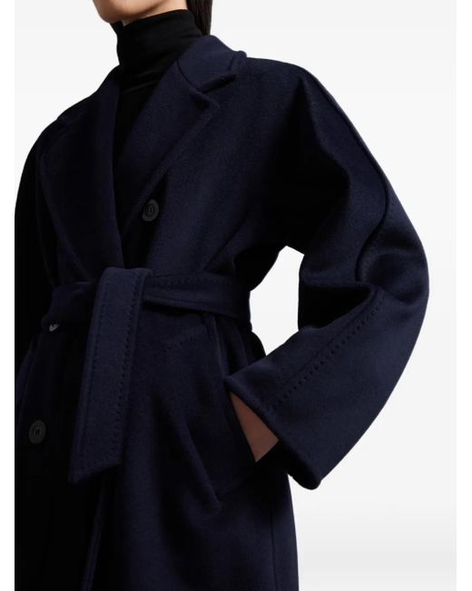 Max Mara Blue Madame 101801 Double-Breasted Buttoned Coat