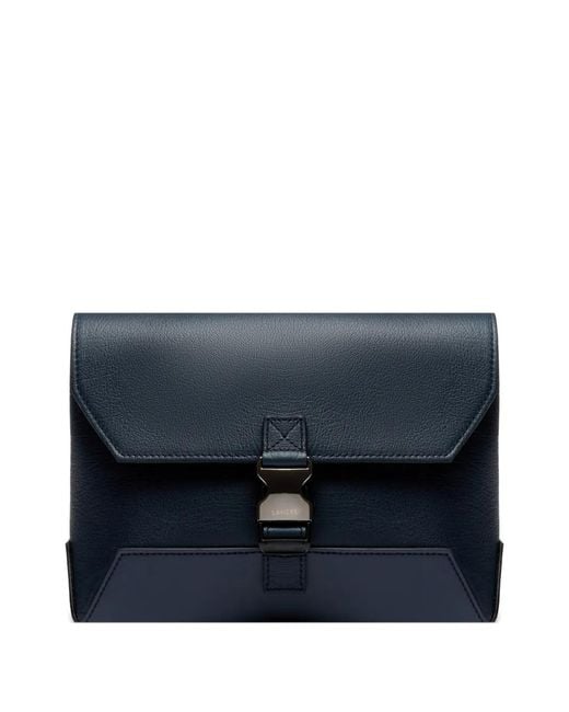 Lancel Blue Milo Buckle Messenger Bag for men