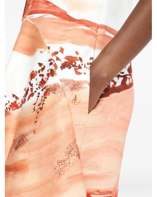 Robe Imprimée À Col V J.W. Anderson en coloris Orange
