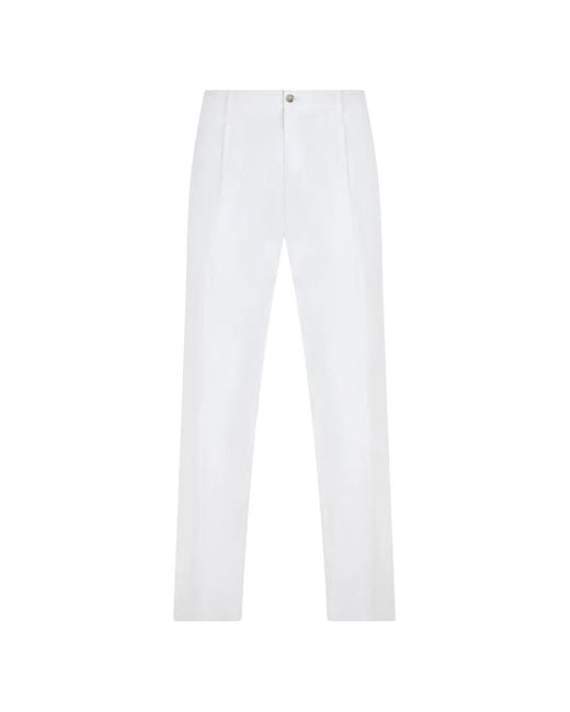 Fedeli White High-Waisted Tailored Trousers for men