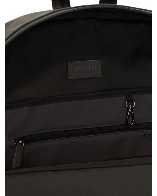 Boggi Black Rubberised Fabric Rucksack for men