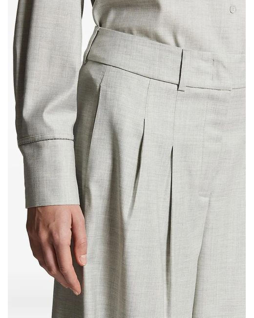 Peserico Gray Wide-Leg-Hose mit Bundfalten