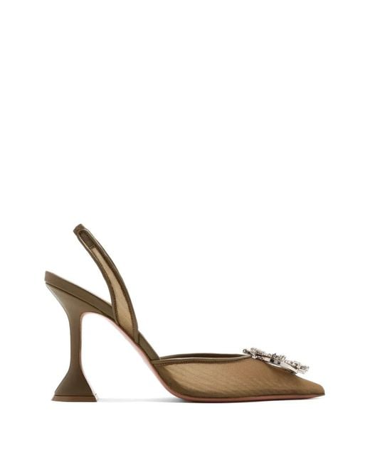 AMINA MUADDI Metallic 70Mm Begum Heeled Pumps
