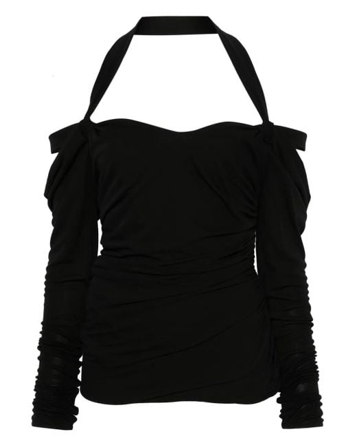 Vestido corto con cuello halter The Attico de color Black