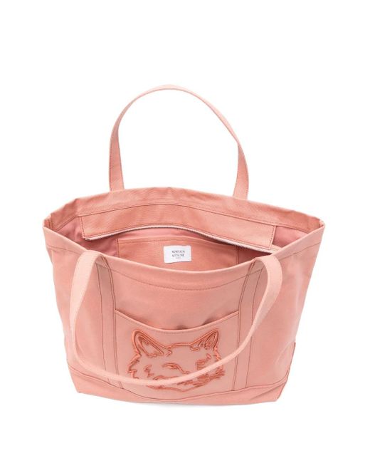 Maison Kitsuné Fox Head ハンドバッグ L Pink