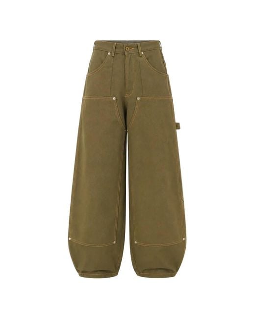 Estudio Niksen Green Pantalon Carpenter À Coutures Contrastantes for men
