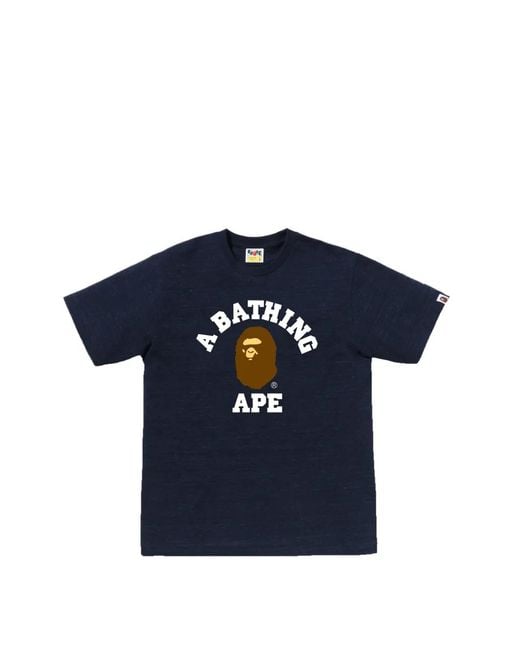 A Bathing Ape Blue Logo T-Shirt for men