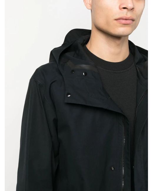Stone Island Black Compass-Patch Long-Sleeved Coat for men