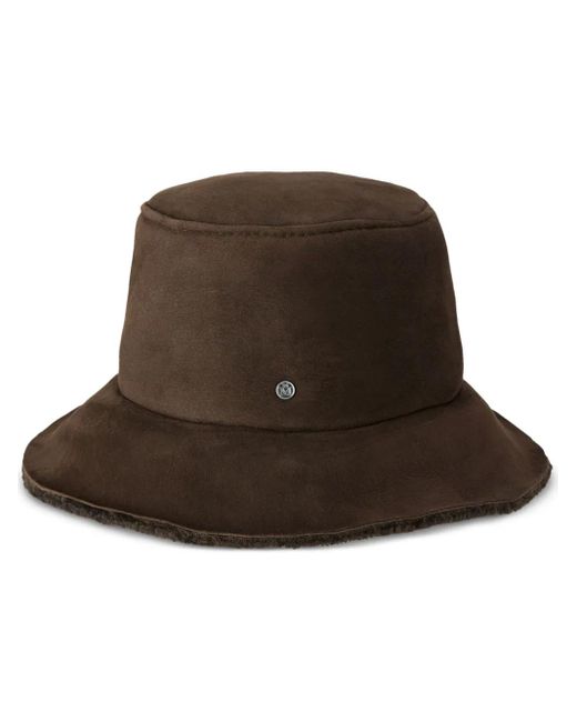 Maison Michel Brown Fredo Sheepskin Bucket Hat