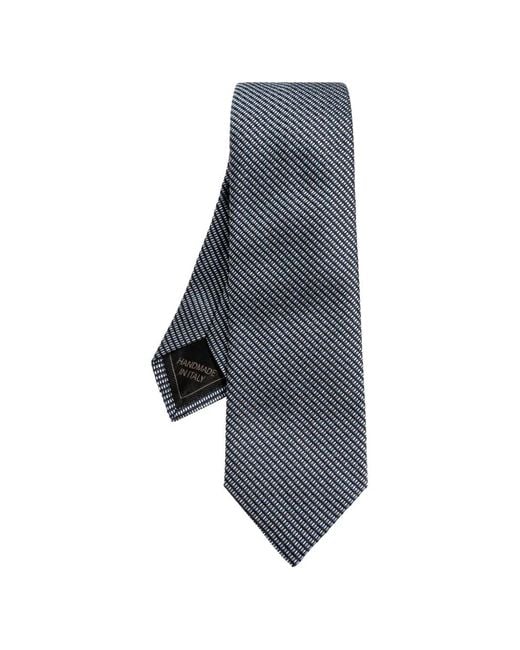 Brioni Gray Patterned Silk Tie for men