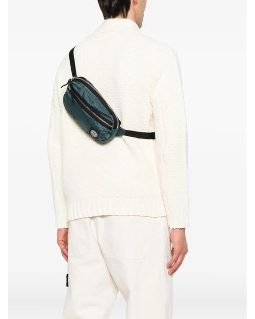 Stone Island Green Compass-Patch Belt Bag for men