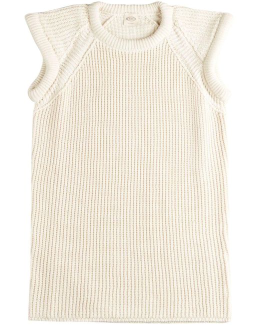 Tod's Natural Knitted Cotton Top