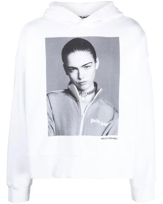Palm Angels White X Sims Photograph-print Hoodie for men