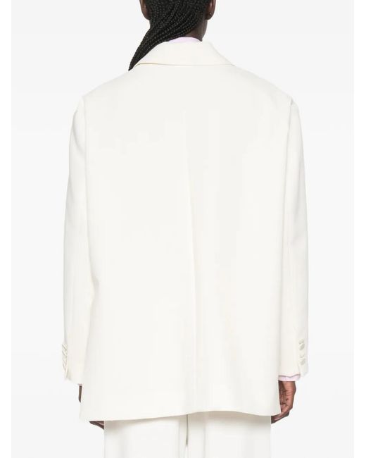 ViCOLO White Blazer À Revers Crantés