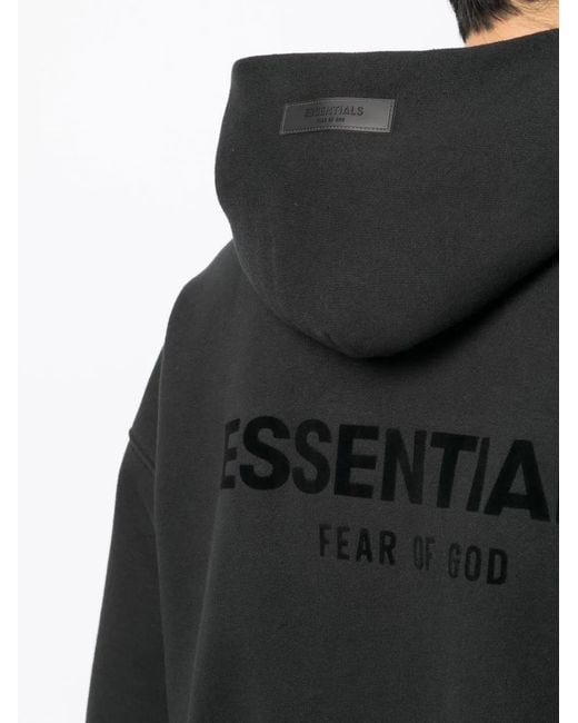 Fear Of God Black Logo-Print Hoodie for men