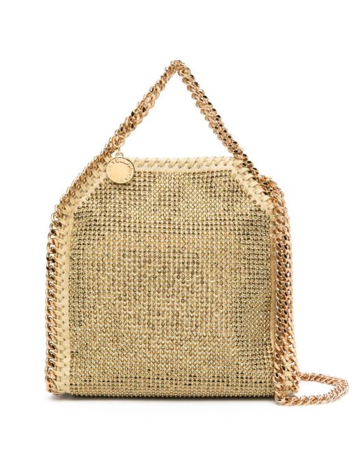 Stella McCartney Natural Mini Falabella Embellished Shoulder Bag