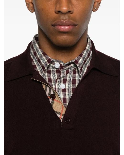 Polo A Maniche Corte di Burberry in Black da Uomo