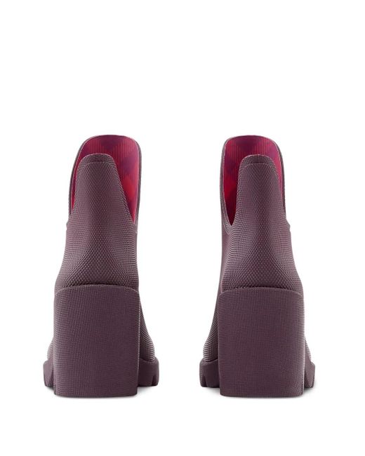 Bottines En Daim À Bout Rond 70 Mm Burberry en coloris Purple