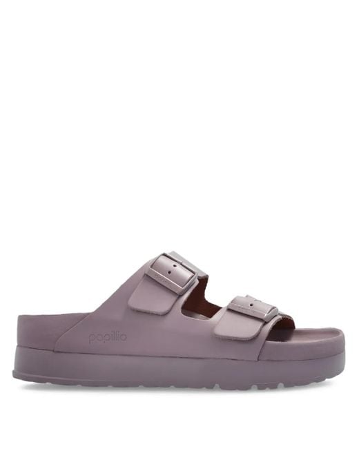 Birkenstock X Papillio Arizona Sandalen Met Dubbele Gesp in het Brown