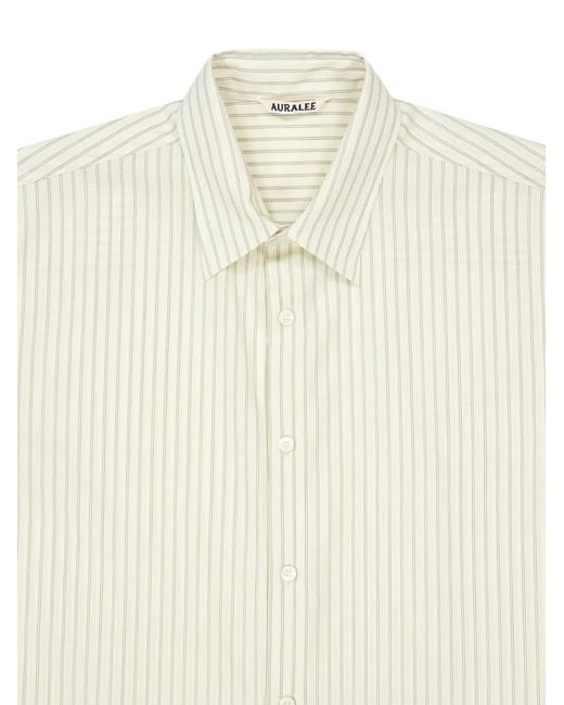 Auralee Gestreepte Wollen Blouse in het White