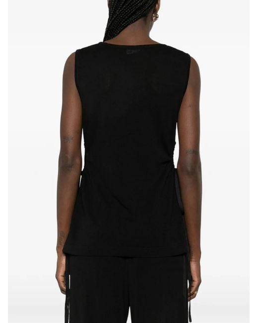 P.A.R.O.S.H. Black Side-Tie Top