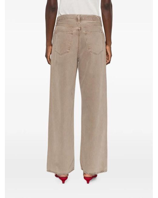 Agolde White Low Slung Baggy Straight-Leg Jeans