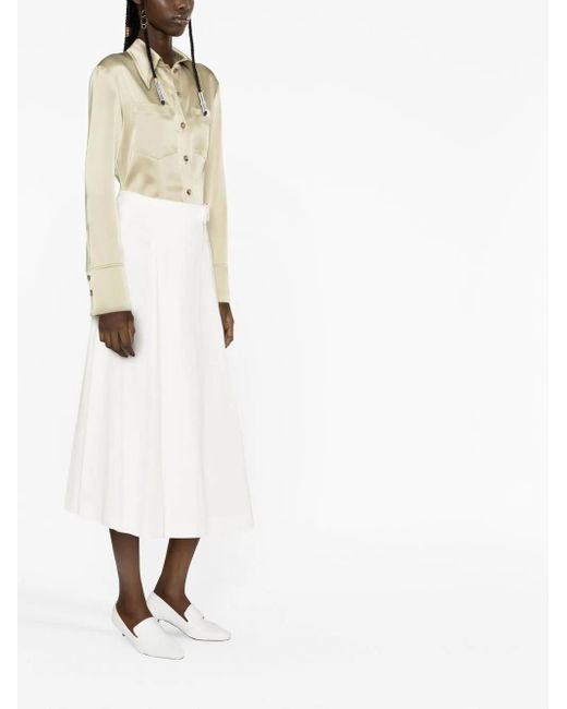 Fabiana Filippi White Belted Midi Skirt