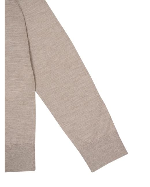 Ferragamo Natural V-Neck Wool Sweater for men