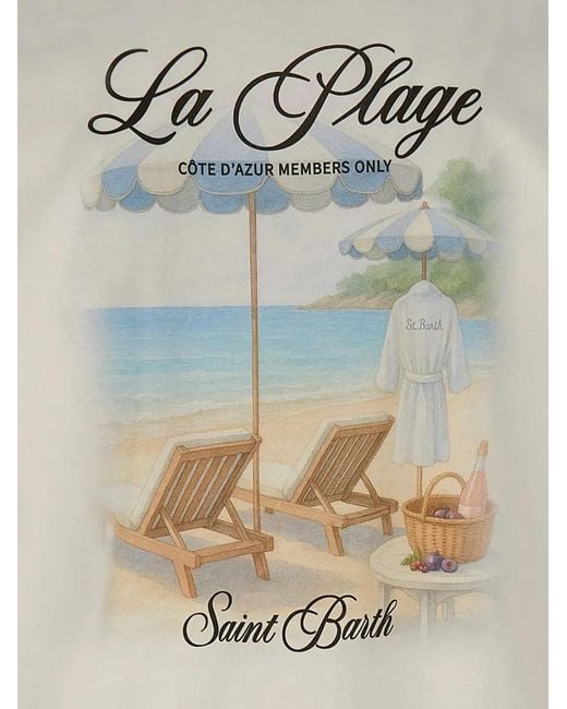 Mc2 Saint Barth White Portland La Plage T-Shirt for men