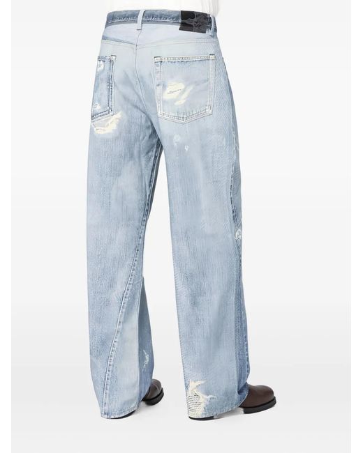Our Legacy Blue Distressed-Effect Cotton Jeans for men