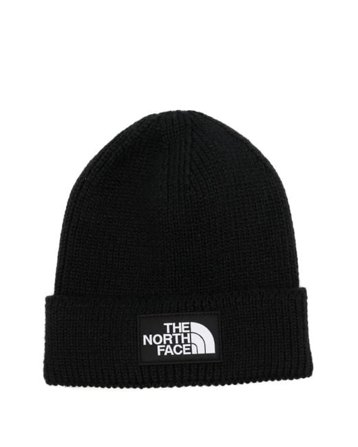 The North Face Tnftm Logo Box Cuffed Beanie Hat Black