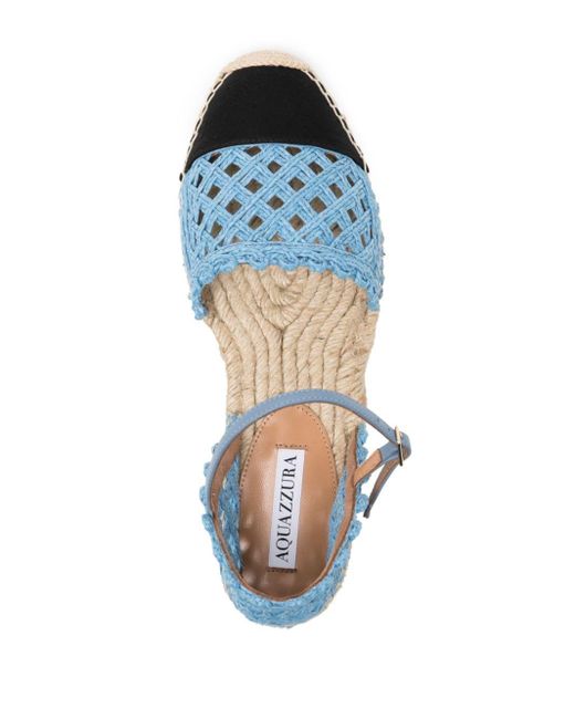 Aquazzura Blue Sunburst Crochet-knit Espadrilles