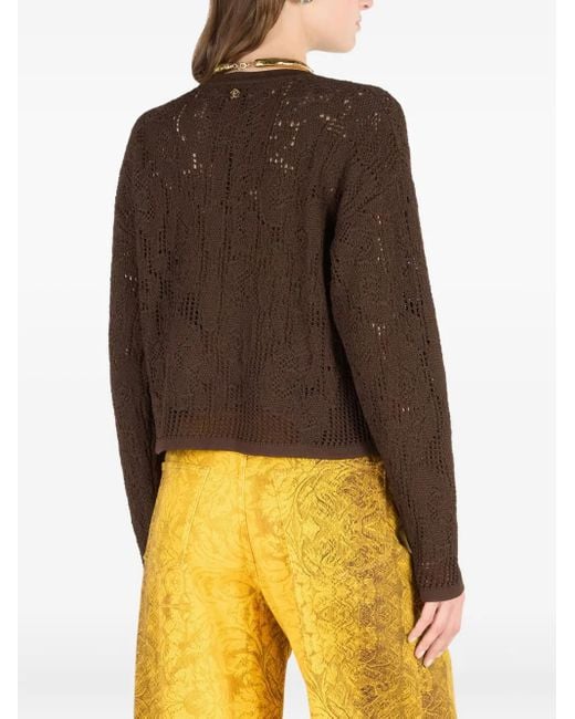 Maglione Con Effetto Uncinetto di Roberto Cavalli in Brown