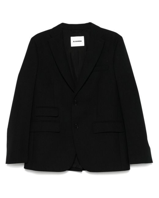 Jil Sander Black Wool Canvas Blazer