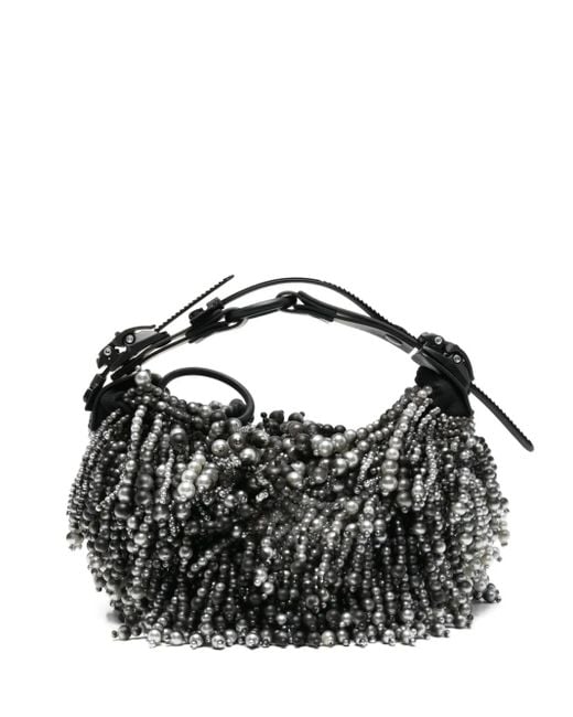 Sac Porté Épaule À Ornements De Perles Innerraum en coloris Black