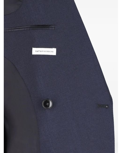 Kaptain Sunshine Blue Double-Breasted Blazer for men