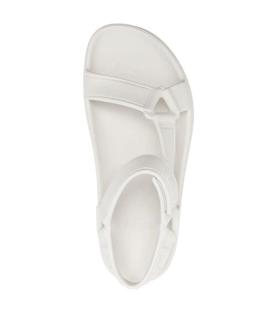 Fendi White Embossed-logo Chunky-sole Sandals