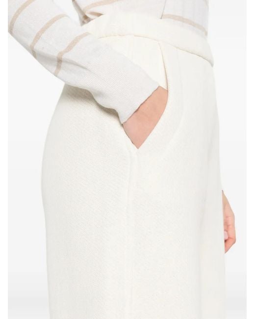 Max Mara White Pure Trousers Ivory
