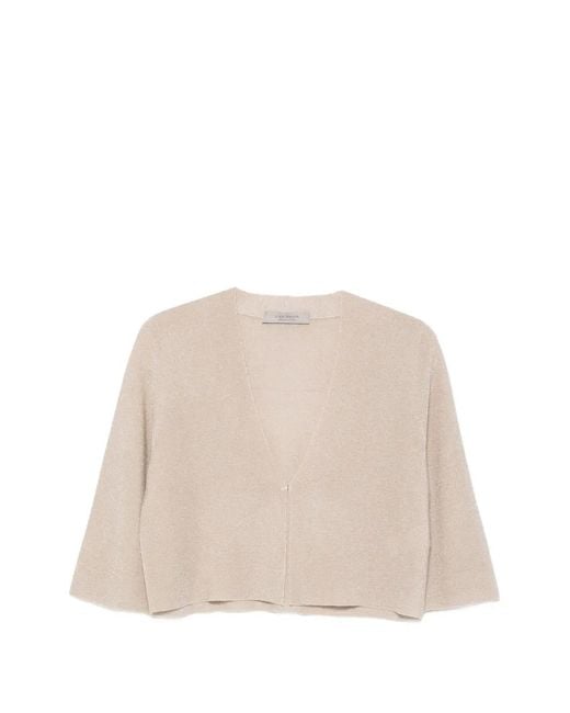 D.exterior Natural Metallic-Effect Cropped Jacket