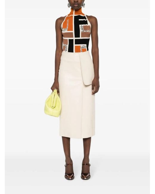 Fendi Multicolor Patterned Top With A Stand-up Collar,