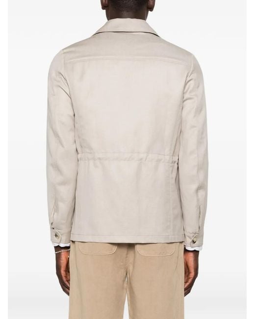 Canali White Four-Pocket Button-Up Jacket for men
