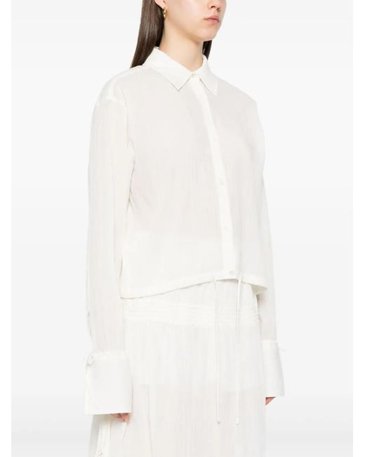 Totême White Drawstring-Hem Shirt