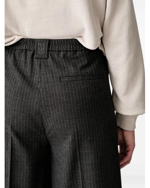 Marc O' Polo Black Pinstripe-Pattern Trousers