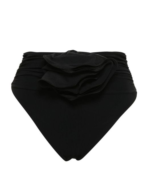 Magda Butrym Black Floral-appliqué Bikini Bottom