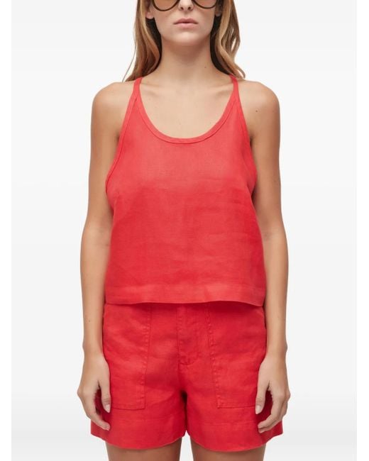 Osklen Red Pitanga Racerback Linen Top