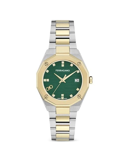 Ferragamo Metallic Edge 34Mm Watch