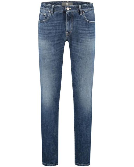 PT Torino Blue Logo Patch Jeans for men
